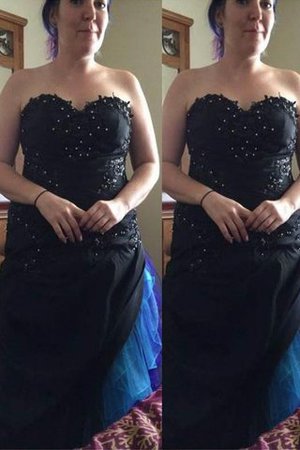 Tüll Herz-Ausschnitt Perlenbesetztes Normale Taille XXL Ballkleid - Bild 1