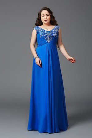 Spaghetti Träger Reißverschluss Empire Taille Chiffon Ballkleid für Übergröße - Bild 3