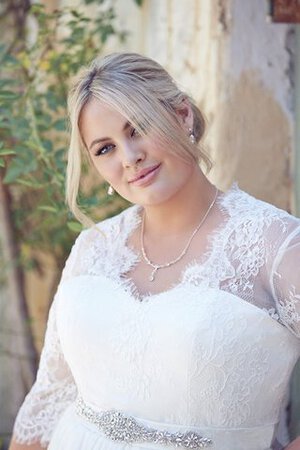 Elegante Vestido de Novia de Corte-A de Hasta el suelo de Plisado - Foto 2