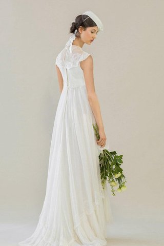 Robe de mariée facile avec décoration dentelle a-ligne avec fleurs fermeutre eclair - Photo 2