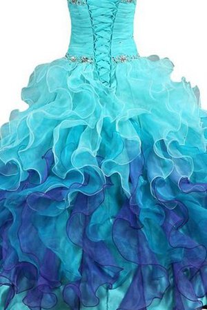 Vestido de Quinceañeras de Corte Evasé en Organza de Escote redondo de Volante de Largo - Foto 2