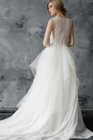 Robe de mariée facile textile en tulle manche nulle broder au niveau de cou - Photo 2