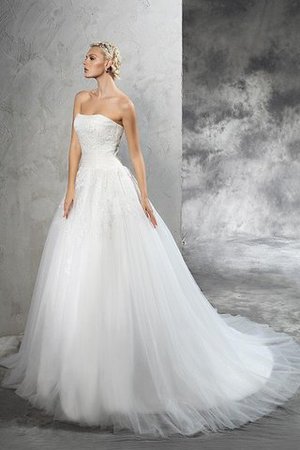 Robe de mariée distinguee longue en satin appliques de mode de bal - Photo 6