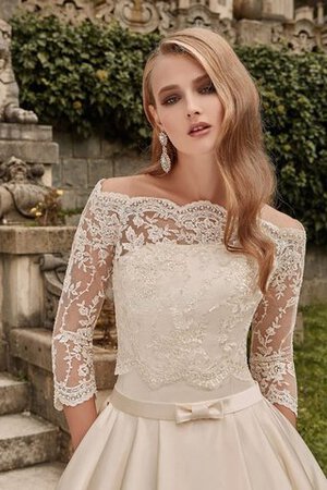 Robe de mariée intemporel modeste plissé ceinture avec nœud - Photo 2