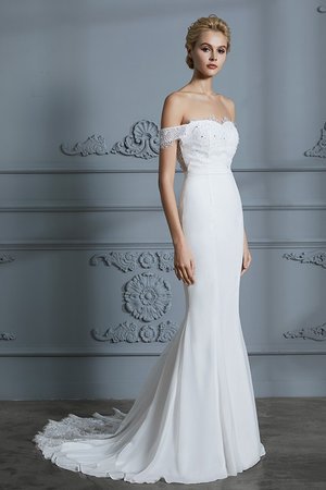 Abito da sposa con perline semplice adorabile fuori dalla spalla sexy moderno - Foto 5