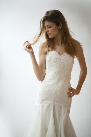 Robe de mariée discrete romantique avec sans manches de lotus de traîne moyenne - Photo 4