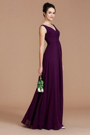 Robe demoiselle d'honneur avec chiffon ligne a avec sans manches v encolure dos nu - Photo 1