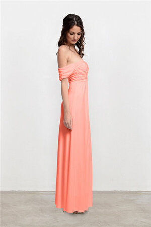 Robe demoiselle d'honneur en satin avec zip frappant en chiffon grandiose - Photo 4