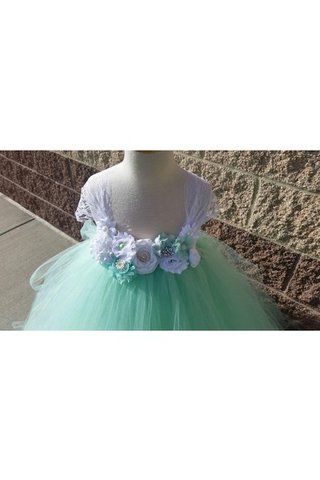 Abito da Cerimonia Bambini con Piega con Fiore con Fusciacca A Terra Ball Gown Cappellino - Foto 2