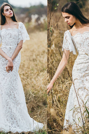 Abito da sposa cerniera attraente in pizzo in stain elastico semplice a riva - Foto 1