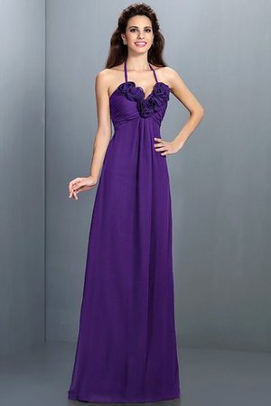 Robe demoiselle d'honneur avec chiffon avec fleurs de princesse a-ligne jusqu'au sol - Photo 23