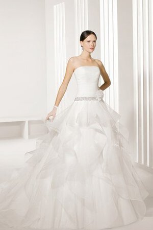 Abito da Sposa Moderno Puffy Ball Gown Spazzola Treno conservatore con Fusciacca - Foto 1