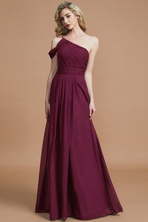 Robe demoiselle d'honneur naturel de princesse en chiffon jusqu'au sol a-ligne - Photo 7