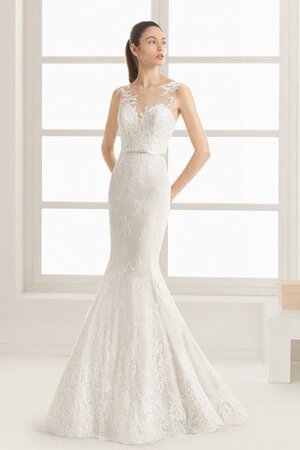 Robe de mariée luxueux appliques boutonné avec sans manches de traîne courte - Photo 4