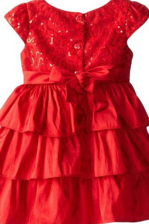 Robe de cortège enfant brillant avec manche épeules enveloppants avec gradins avec fleurs - Photo 2