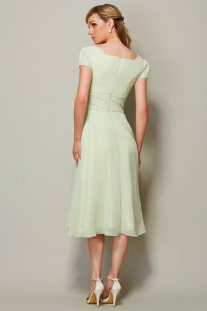 Robe demoiselle d'honneur courte naturel en forme de lotus col en bateau - Photo 30