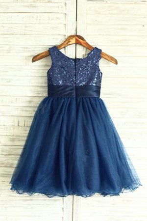 Robe de cortège enfant longue en organza manche nulle avec fleurs avec zip - Photo 6