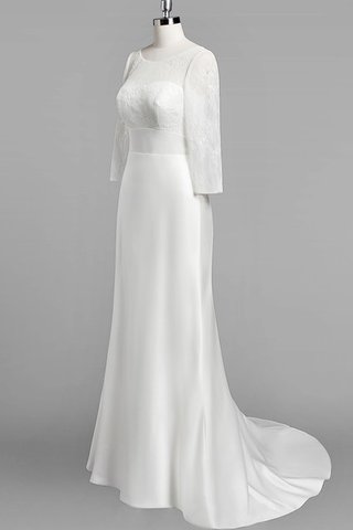 Robe de mariée luxueux col u profond avec manche longue de traîne moyenne de fourreau - Photo 2