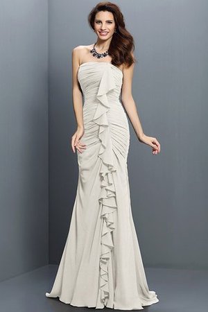 Meerjungfrau Stil Ärmelloses Chiffon Bodenlanges Brautjungfernkleid mit Empire Taille - Bild 17