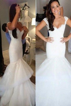 Clasico Vestido de Novia de Corte Sirena de Sin mangas de Cola Capilla - Foto 1