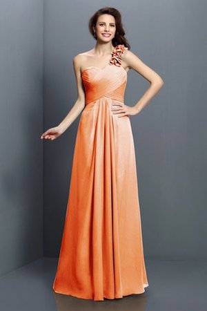 Robe demoiselle d'honneur longue avec chiffon avec fleurs ligne a manche nulle - Photo 20