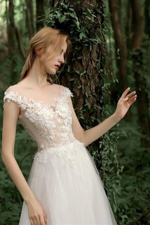 Abito da sposa affascinante in tulle in raso con fiore tondo lusso - Foto 5