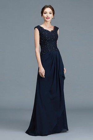 A-Line Normale Taille Ärmelloses Chiffon Brautmutterkleid mit Rüschen - Bild 1