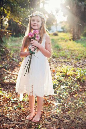 Robe de cortège enfant naturel plissage a-ligne avec sans manches au niveau de cou - Photo 2