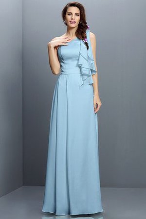 One Schulter A-Line Anständiges Brautjungfernkleid aus Chiffon mit Empire Taille - Bild 18