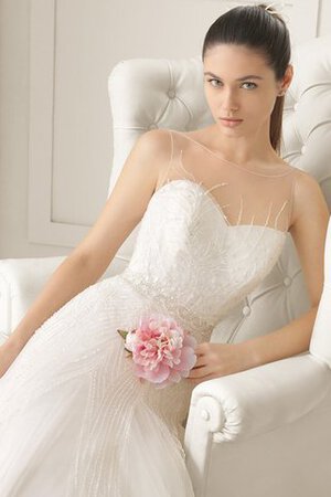 Robe de mariée sexy sans ceinture col en bateau sans dos manche nulle - Photo 3