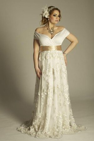 Elegante Vestido de Novia de Corte-A de Encaje Adorno de Hasta el suelo de Apliques - Foto 3