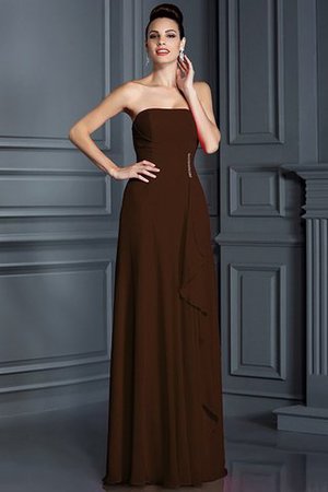 Robe demoiselle d'honneur manche nulle a-ligne en chiffon avec zip de princesse - Photo 7