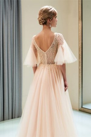 Robe de bal en tulle en 1/2 manche délicat avec zip naturel - Photo 7