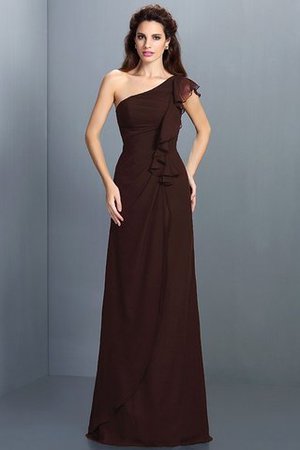 Robe demoiselle d'honneur longue en chiffon gaine avec zip avec sans manches - Photo 7