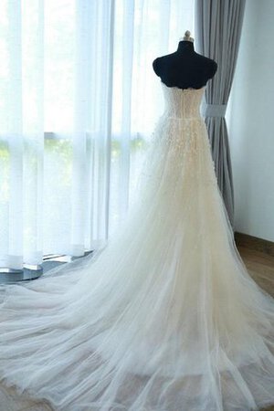 Abito da Sposa in Raso in Tulle A-Line Cerniera A Terra in Pizzo - Foto 4