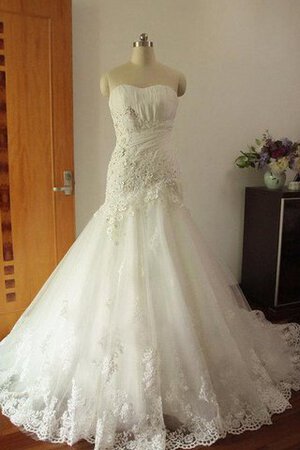 Robe de mariée appliques bandouliere spaghetti trou de serrure de sirène - Photo 1