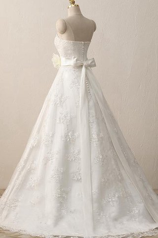 Abito da Sposa Lungo All Aperto Cerniera Pomposo Moderno con Fiocco - Foto 2