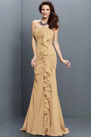 Meerjungfrau Stil Ärmelloses Chiffon Bodenlanges Brautjungfernkleid mit Empire Taille - Bild 13
