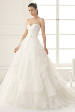 Moderno Vestido de Novia de Corte princesa de Lazos de Recatado de Escote Corazón - Foto 1