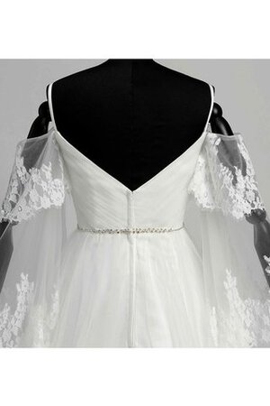 Robe de mariée croisade bretelles spaghetti de traîne moyenne avec zip textile en tulle - Photo 5