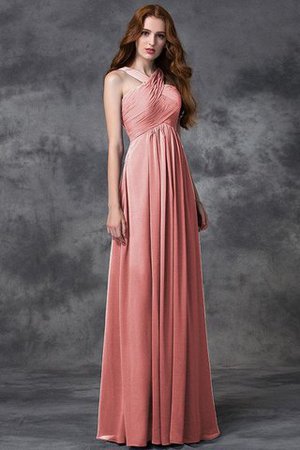 Robe demoiselle d'honneur longue avec zip ruché avec sans manches avec chiffon - Photo 21