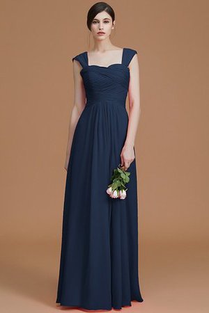 Robe demoiselle d'honneur naturel avec sans manches en chiffon a-ligne ruché - Photo 16