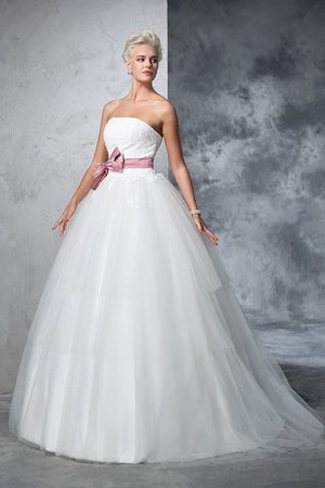 Abito da Sposa Elegante Ball Gown Farfalla Ornamento Alta Vita Senza Spalline - Foto 6