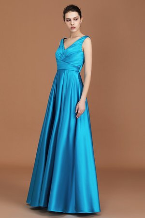 Prinzessin Unverwechselbar Satin Ärmelloses A-Linie Brautjungfernkleid - Bild 5