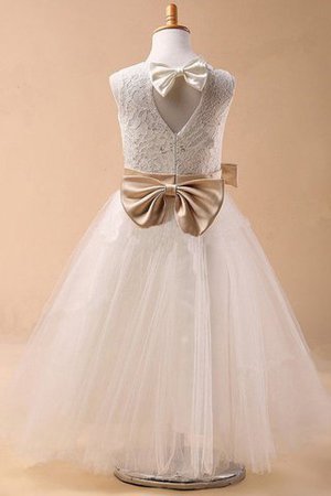 Abito da Cerimonia Bambini Ball Gown Lungo in Tulle A Terra Naturale - Foto 2