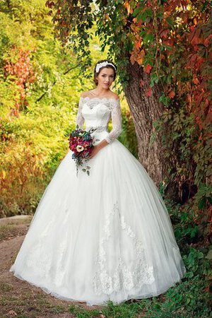 Elegante Vestido de Novia de Corte Evasé de Escote con abertura de Abalorio - Foto 1