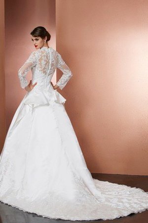 Abito da Sposa Elegante Naturale Cerniera in Raso Principessa - Foto 2