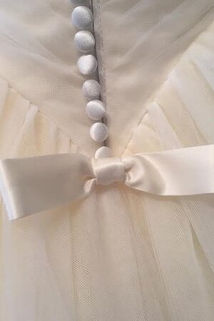 Ärmelloses Tüll rückenfreies bodenlanges Brautkleid mit kreuz mit Plissierungen - Bild 4