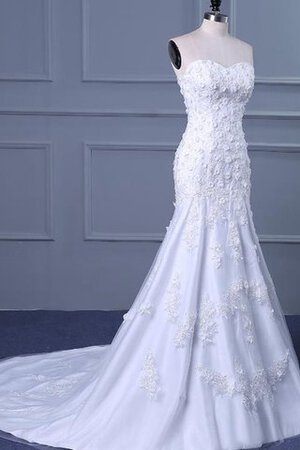 Robe de mariée d'epaule ecrite en satin longueur mollet avec perle bandouliere spaghetti - Photo 2