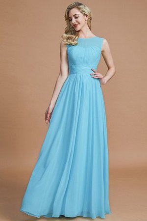 Robe demoiselle d'honneur naturel avec sans manches ligne a en chiffon de princesse - Photo 8